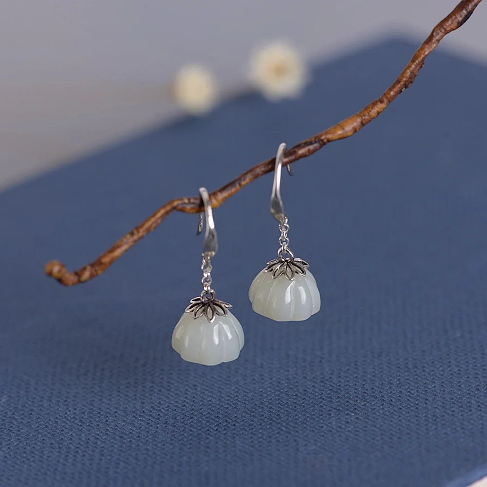 

Lotus Thai Silver Hair Stick Earrings Silver Chinese Hairpin Flower Hair Fork Hair Jewelry Pince Cheveux WIGO1152