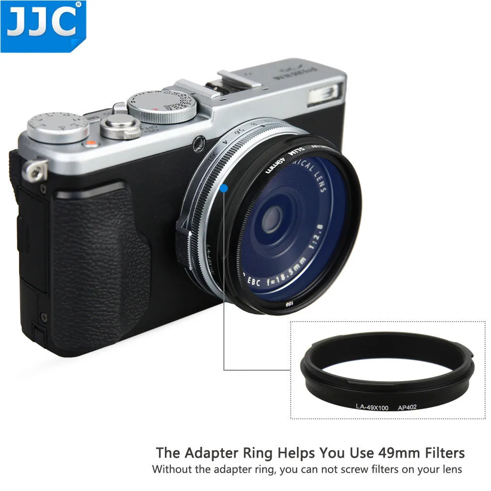 Металлическая бленда JJC 49 мм для Fuji Fujifilm X100V X100F X100T X100S X100 X70 заменяет фотокамеру с