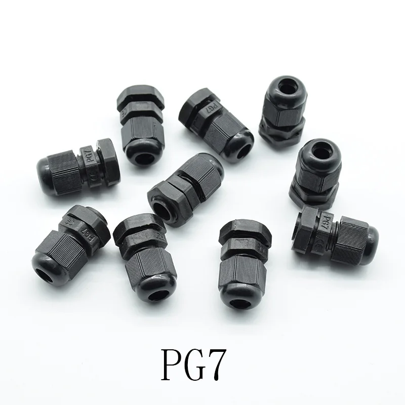 10 шт. IP68 черный PG7 PG9 PG11 PG13.5 PG16 для 3 6.5mm 14mm проводной кабель CE водонепроницаемый