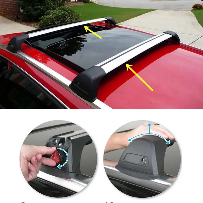2 * серебристый алюминиевый поперечный багажный стеллаж на крышу для HONDA CIVIC 2005