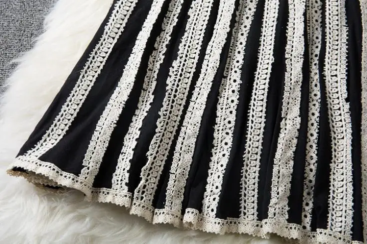 European and American women's spring summer lace doll collar Slim vest dress ladies. | Женская одежда