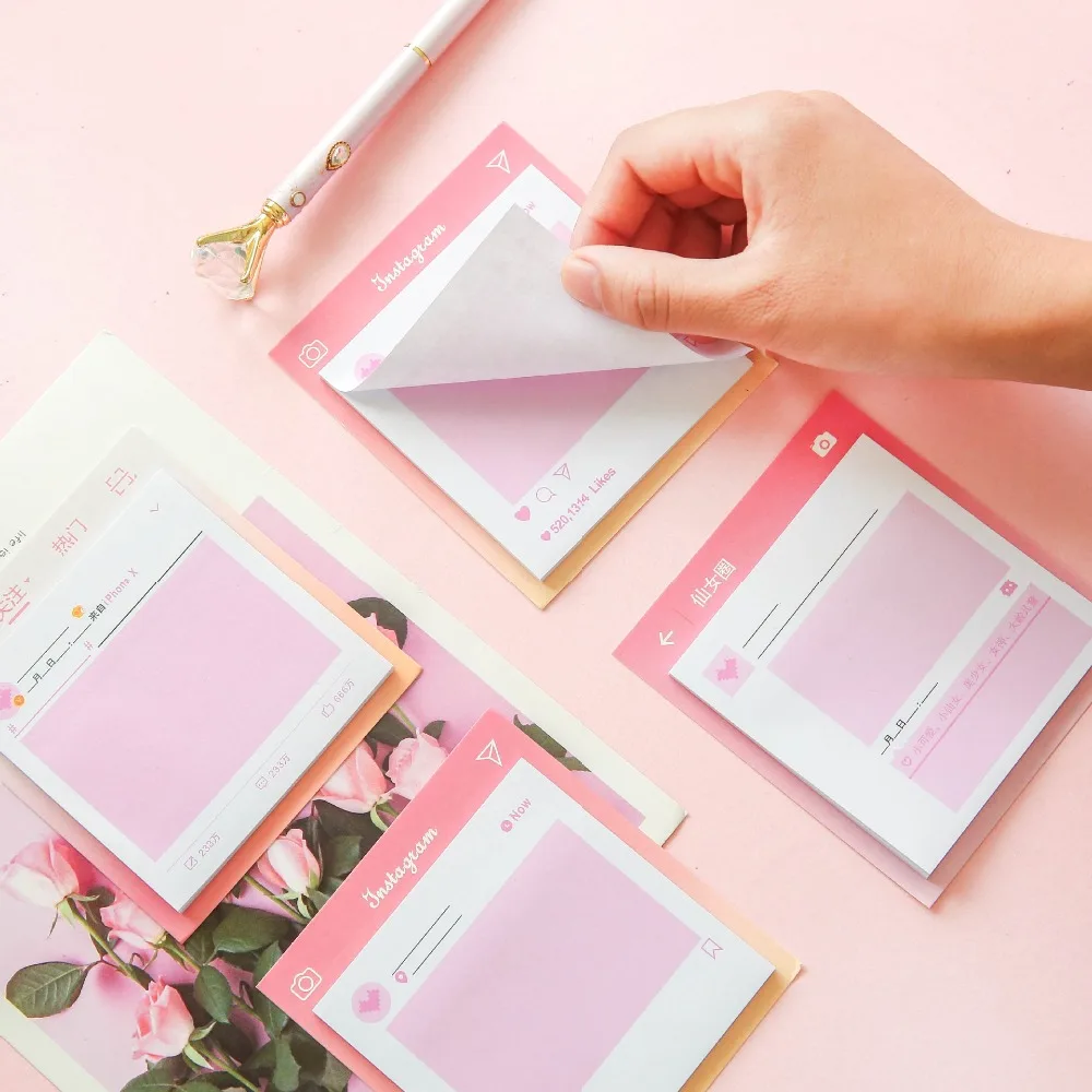 1 шт/4 шт креативные розовые серии заметки закладки для блокнота подарок