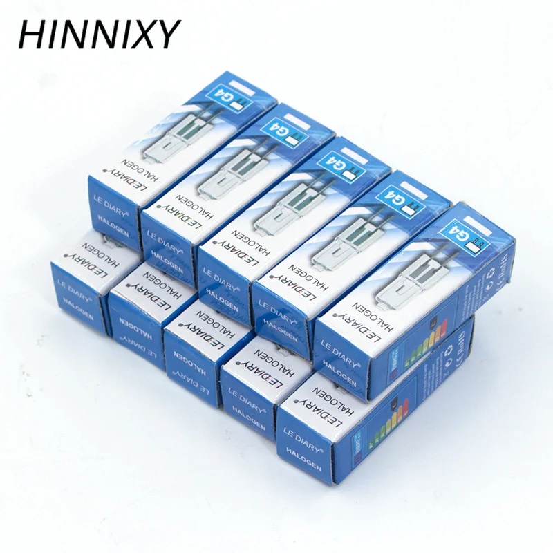 Hinnixy 20 шт./лот галогенные лампы с регулируемой яркостью G4 12V тип JC 10/20/35W теплый