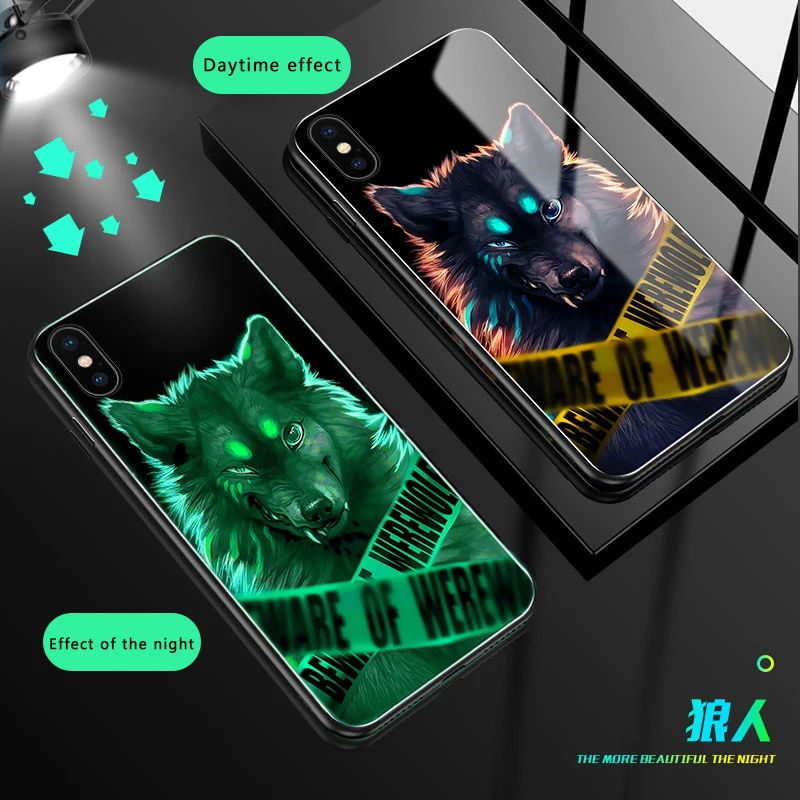 Светящееся Стекло чехол для Xiaomi Mi 9 8 A3 Lite A1 A2 задняя крышка Huawei P20 Honor play honor 10 v10 9X 8X 7X