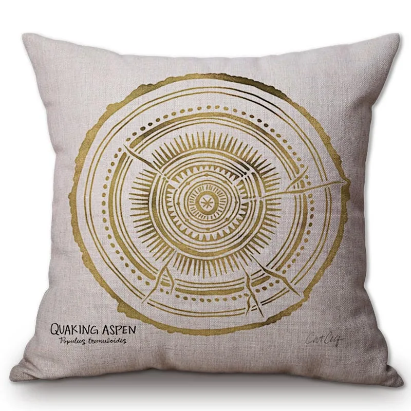 Декоративные подушки золотого дерева для дома уличные цвета из хлопка и льна с