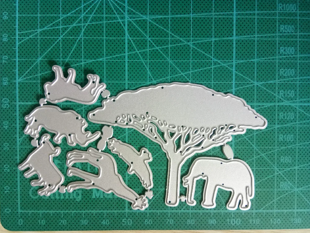Граница дерева диких животных 111*60 мм металлические режущие штампы Скрапбукинг