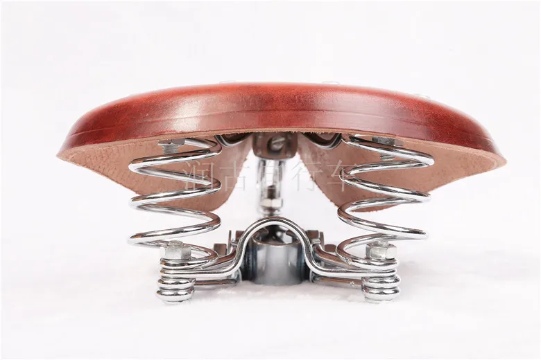 Винтажное кожаное велосипедное седло трехвесеннее сиденье из воловьей кожи