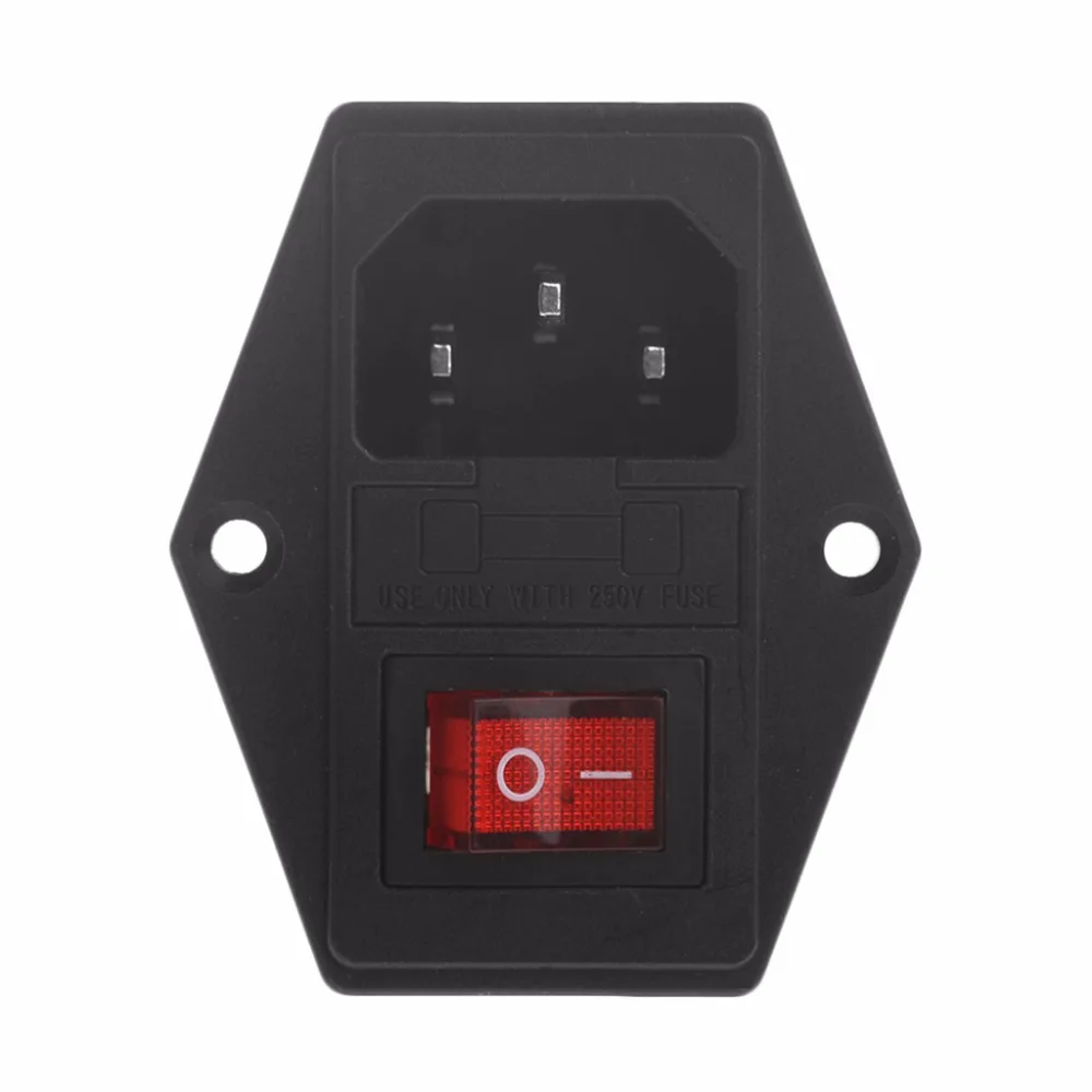 1 шт. Новинка 10A 250 В 3 Pin IEC320 C14 AC Вход штекер розетка без предохранителя|Запасные