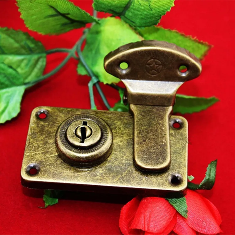 Бронзовый замок для сумки прямоугольный ящика стиль ретро в старинном стиле 73*41