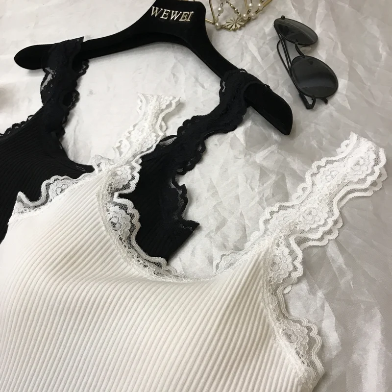ALPHALMODA, новинка, женский кружевной вязаный топик, корейский стиль, вертикальный Rip Lace Sling, тонкий, милый, женский, летний, вязаный топик
