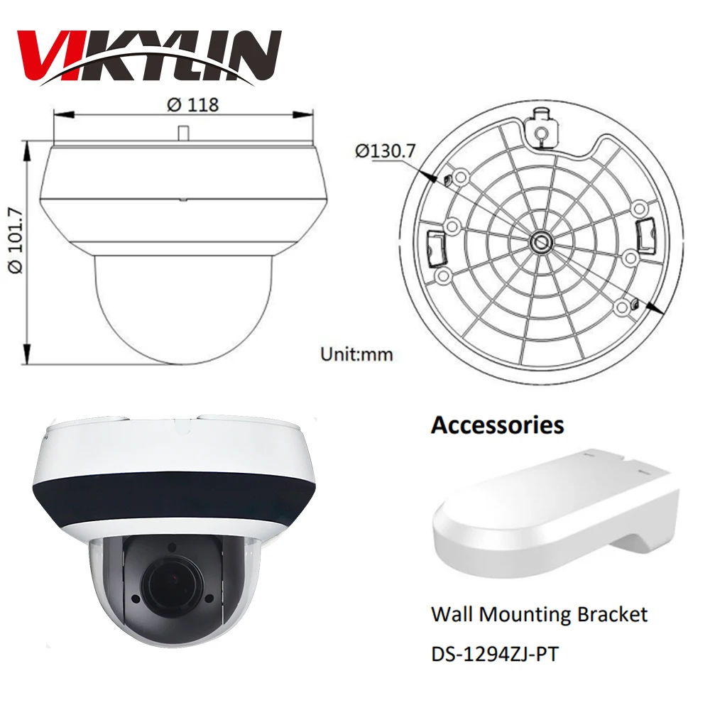 VIKYLIN 4MP PTZ IP Камера 2 8-12 мм 4x зум объектив с POE CCTV безопасности H.265 Камеры скрытого