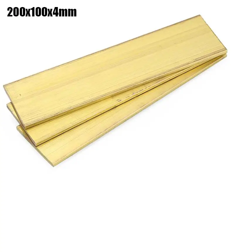 

100x200x4mm high tenacity Brass Plate Rivet nut Thin slice Brass paper Block sheet 1 piece