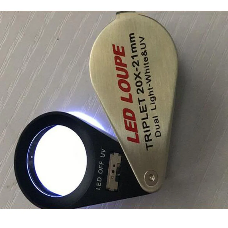 Мини 10X металлическая Лупа Портативная Складная Светодиодная лампа ювелирное