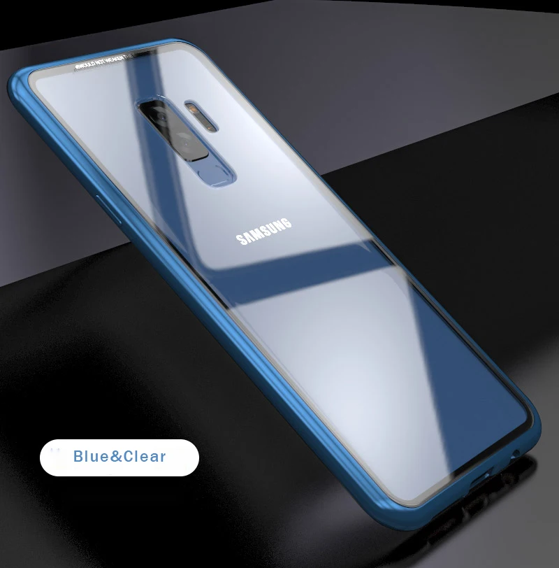Отдельный магнитный металлический чехол для samsung Galaxy Note 10 Plus 10+ S10 S9 S8 Plus S10e Note 8 9 прозрачная задняя крышка из закаленного стекла