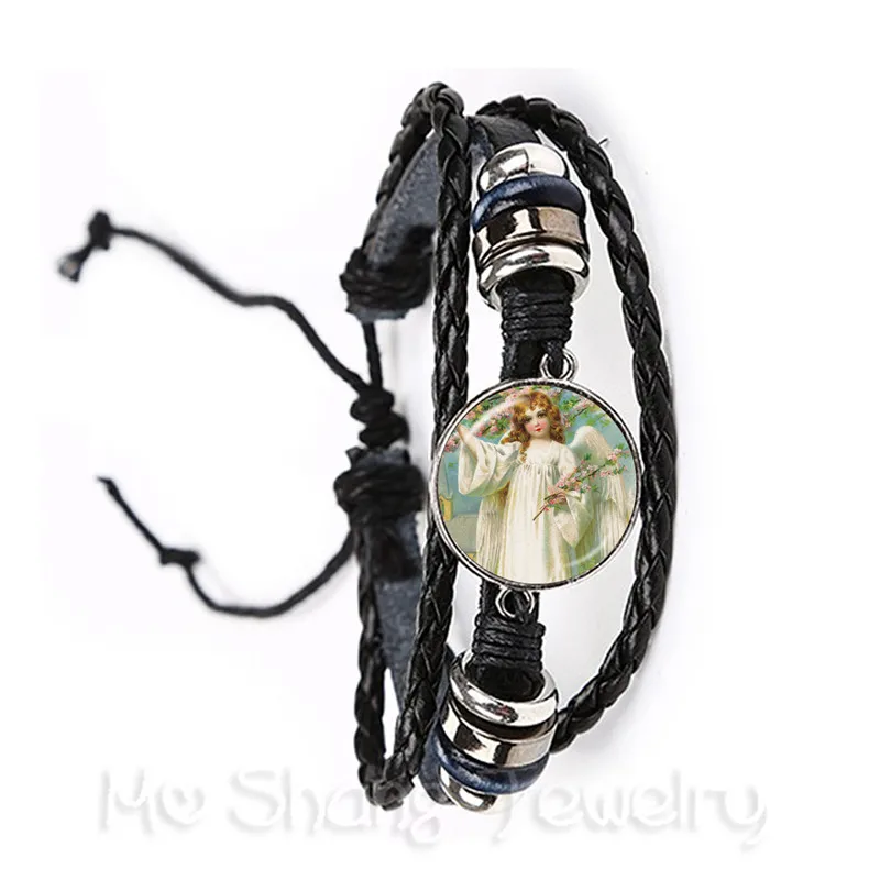 2018 Новый рождественский кожаный браслет с ангелом милый мультяшный