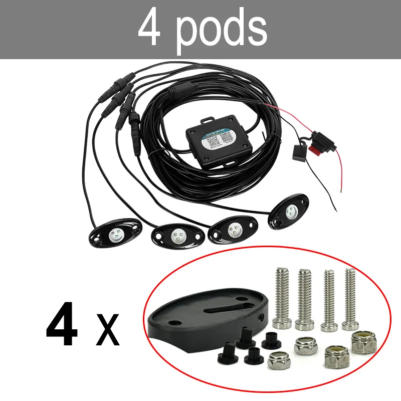 CNSUNNYLIGHT лодка Yacht Deck RGB светодиодные горные фонари подводный Bluetooth контроллер многоцветный светодиодный комплект для корабля Музыка Звук мигалка - Цвет: 4 Pods