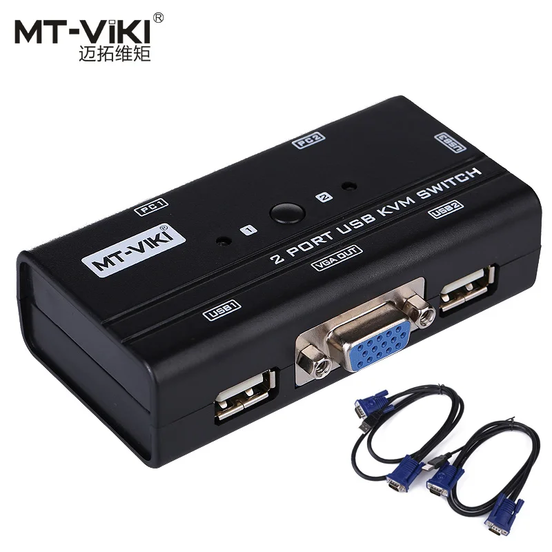 MT VIKI 2 порта USB VGA KVM переключатель ручная кнопка нажатие выберите оригинальные