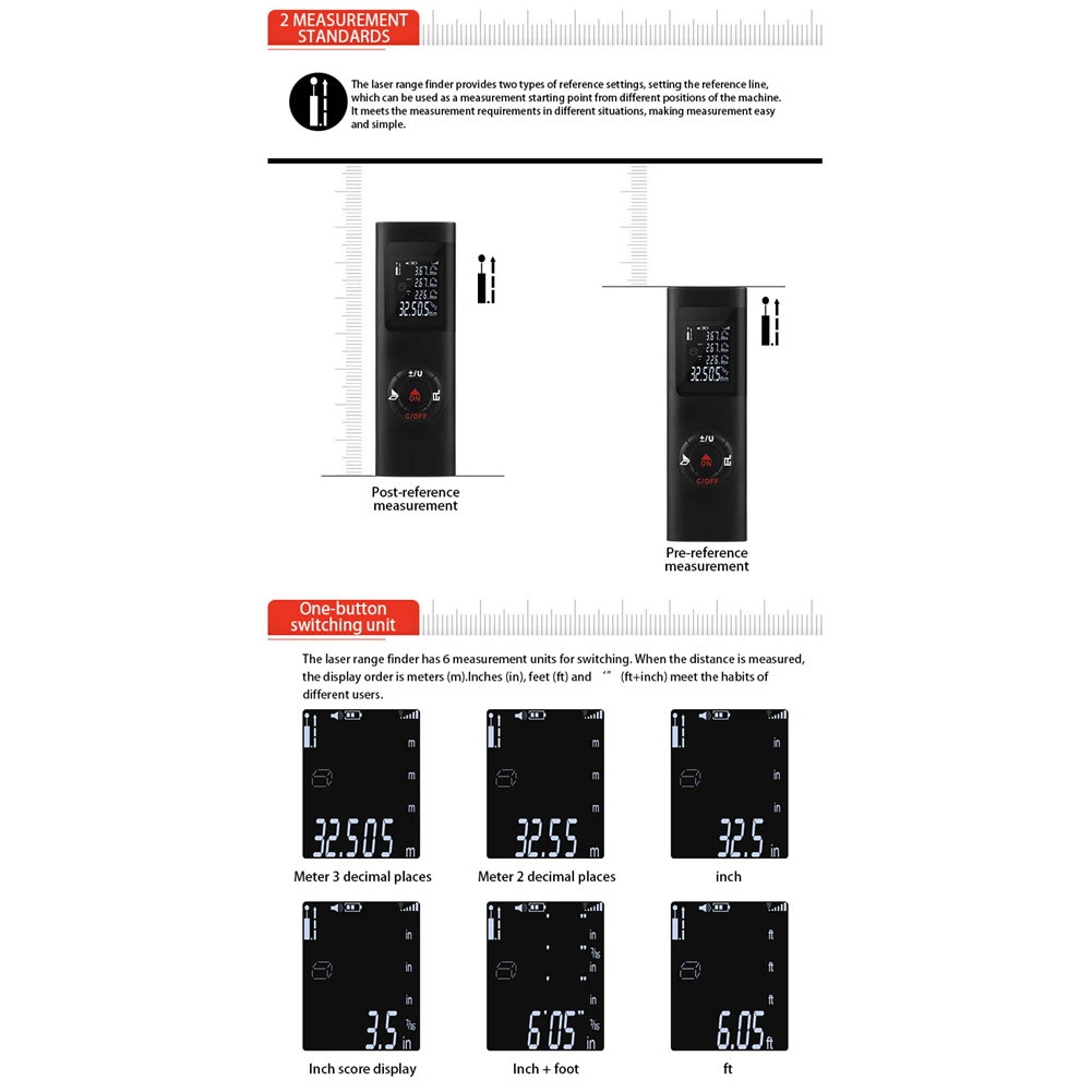Высокоточный дальномер 40 м ультра-мини usb зарядка Карманный дальномер измеритель расстояния измерительный инструмент ультра мини измерение расстояния