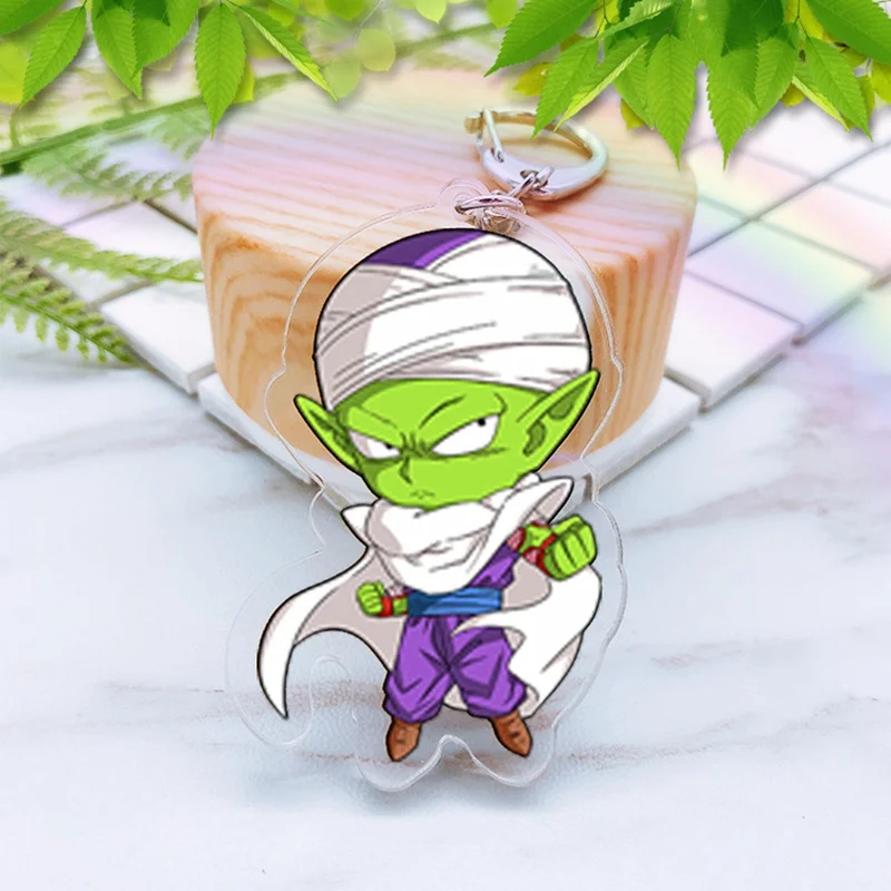 F Аниме Dragon Ball Z Сон Гоку акриловые двухсторонние брелоки с принтом Супер Saiyan Vegeta Frieza Мультяшные фигурки брелоки Portachiavi игрушки - Цвет: F