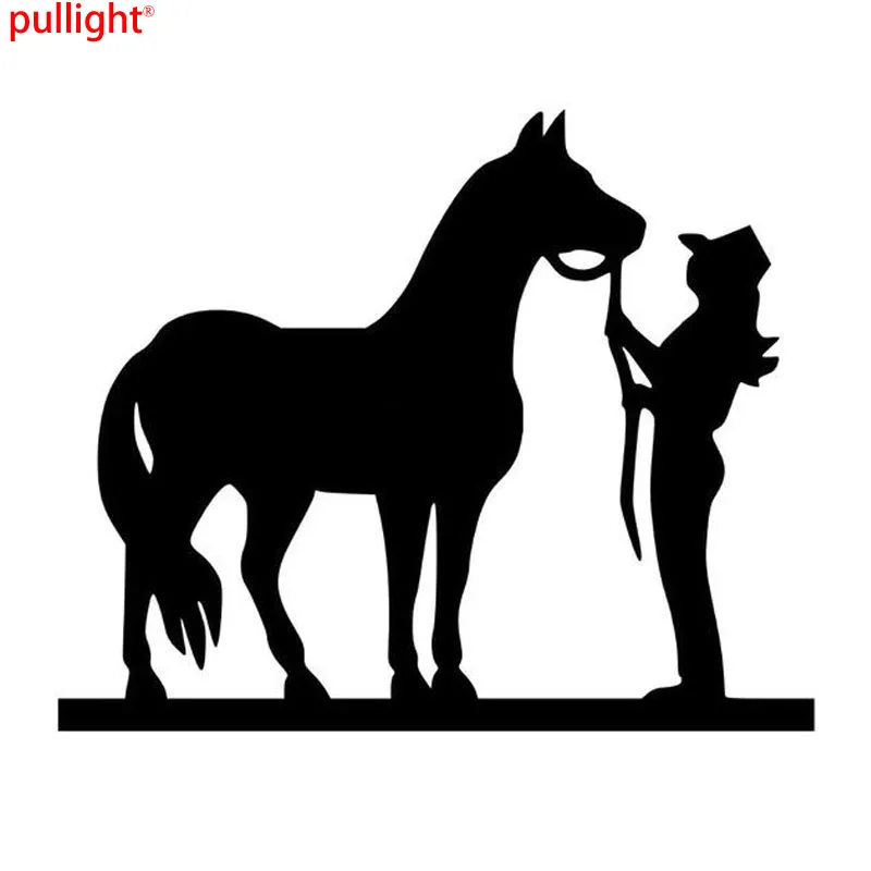 

15*12.5CM COWGIRL AND HORSE Car Stickers Motorcycle Decals Car Styling