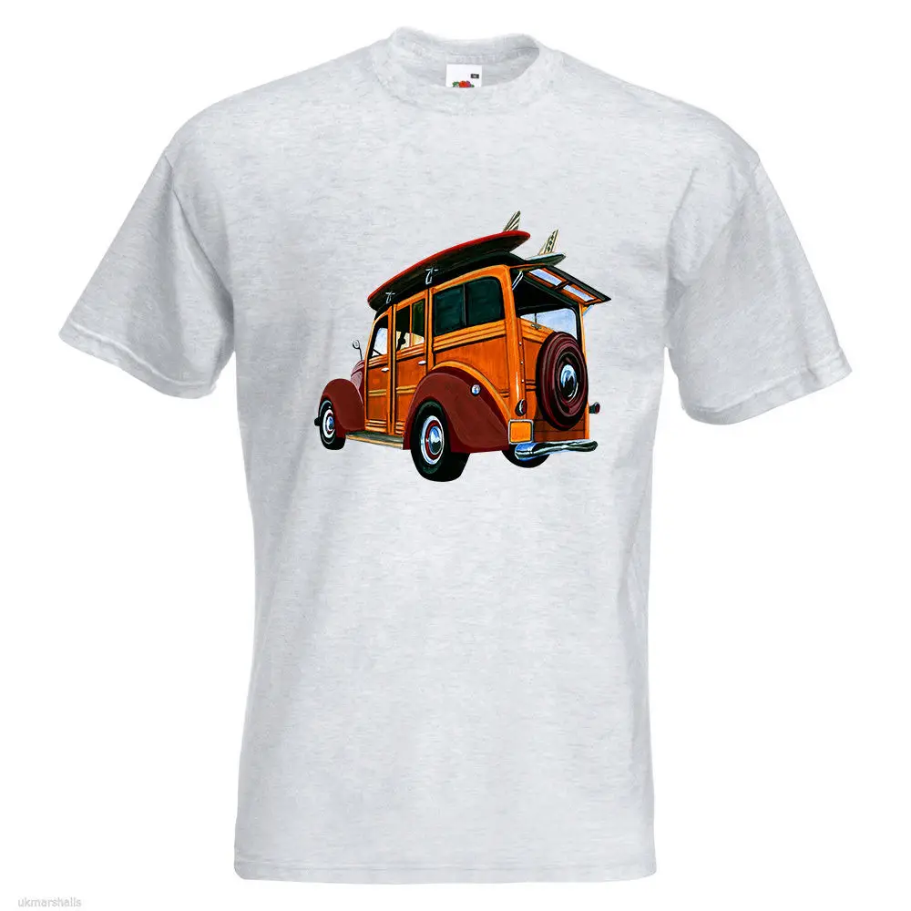 Мужская футболка с принтом Woody Surf Wagon Летняя Пляжная унисекс рисунком свободная |