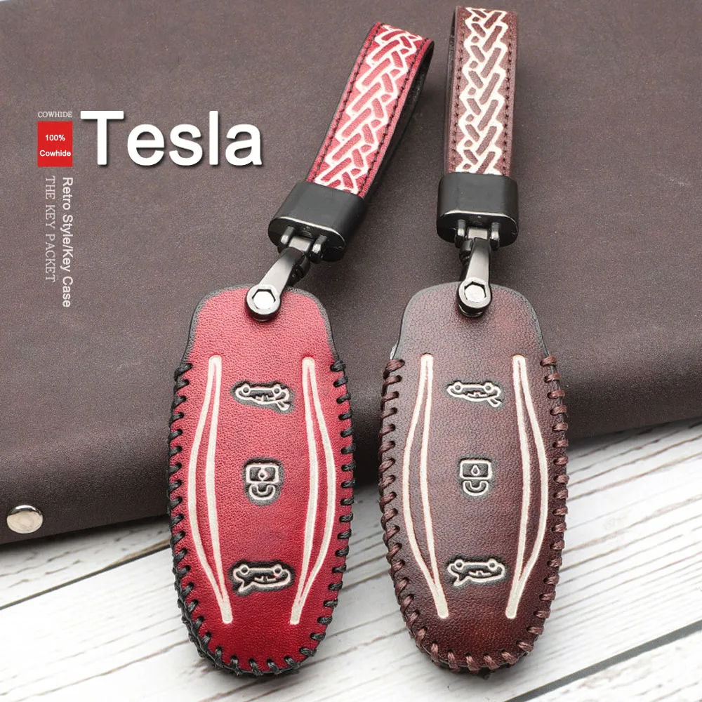 3 BTN для Tesla модель S дистанционный чехол для ключа чехол для ключей сумка для автомобиля Высокое качество кожаный брелок для ключей авто стиль