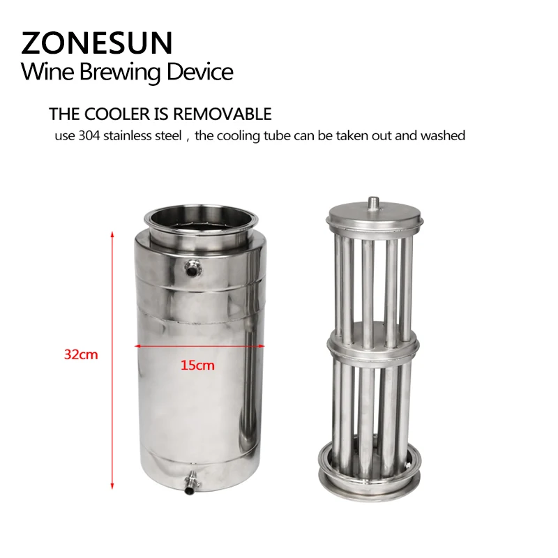Домашнее устройство для пивоварения вина ZONESUN Houshold из нержавеющей стали 25 л