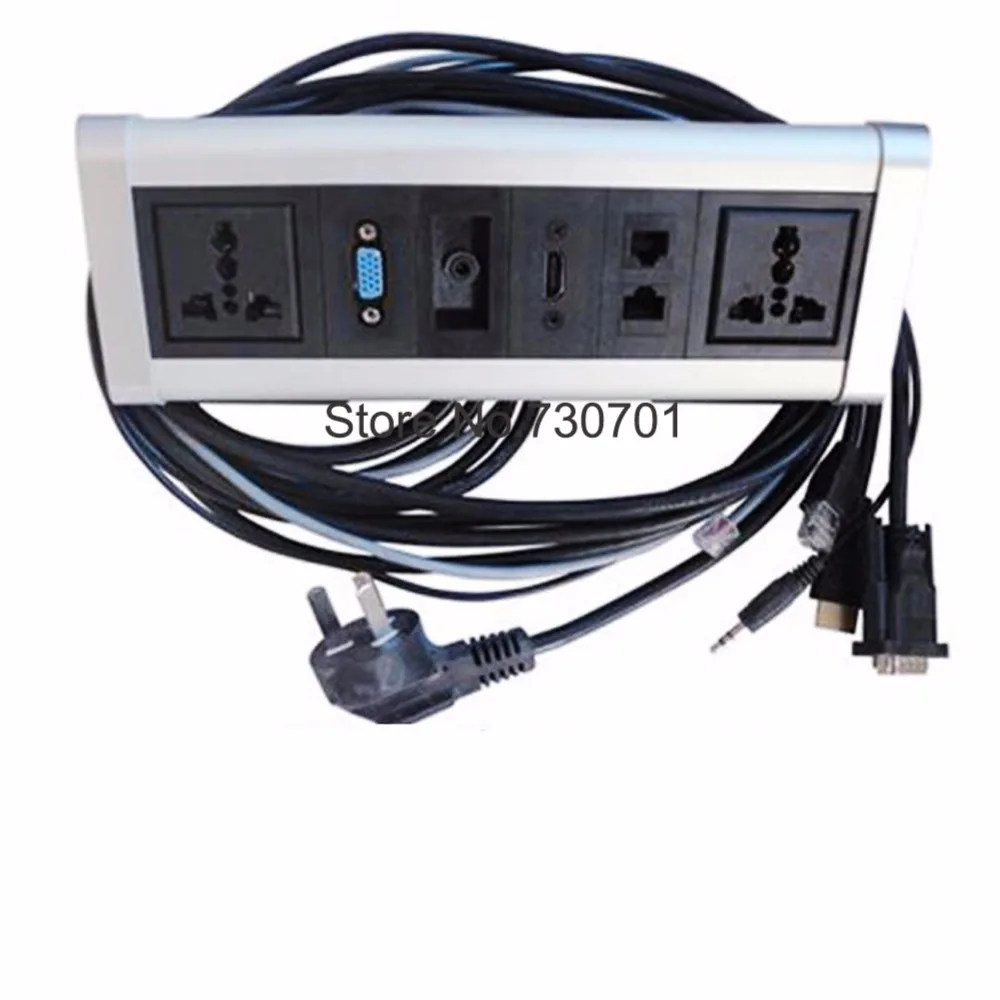 Настраиваемый алюминиевый сплав RCA HDMI VGA USB сетевой Displayport столешница настольная
