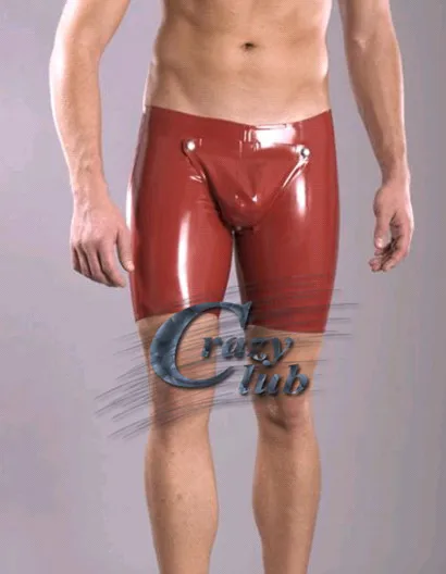 Новинка эротические латексные фетиш сексуальные коричневые мужские шорты