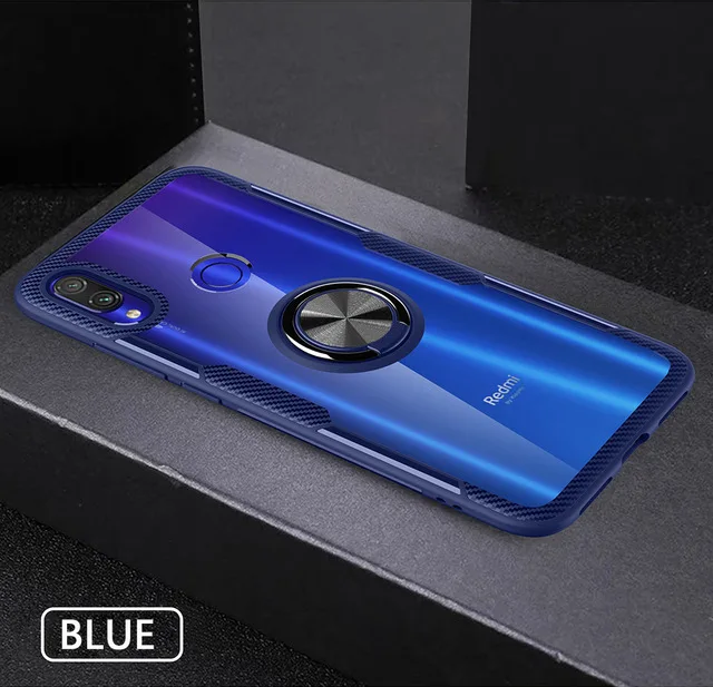 Синий Чехол xiaomi mi 8 прозрачная задняя крышка для xiaomi mi 8 mi 8 SE Lite pro магнитный автомобильный держатель кольцо xiaomi mi 9 mi 9 SE чехол для телефона s - Цвет: Синий