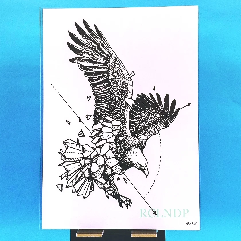 Водостойкие временные тату орел Сова Геометрические Животные флэш поддельные