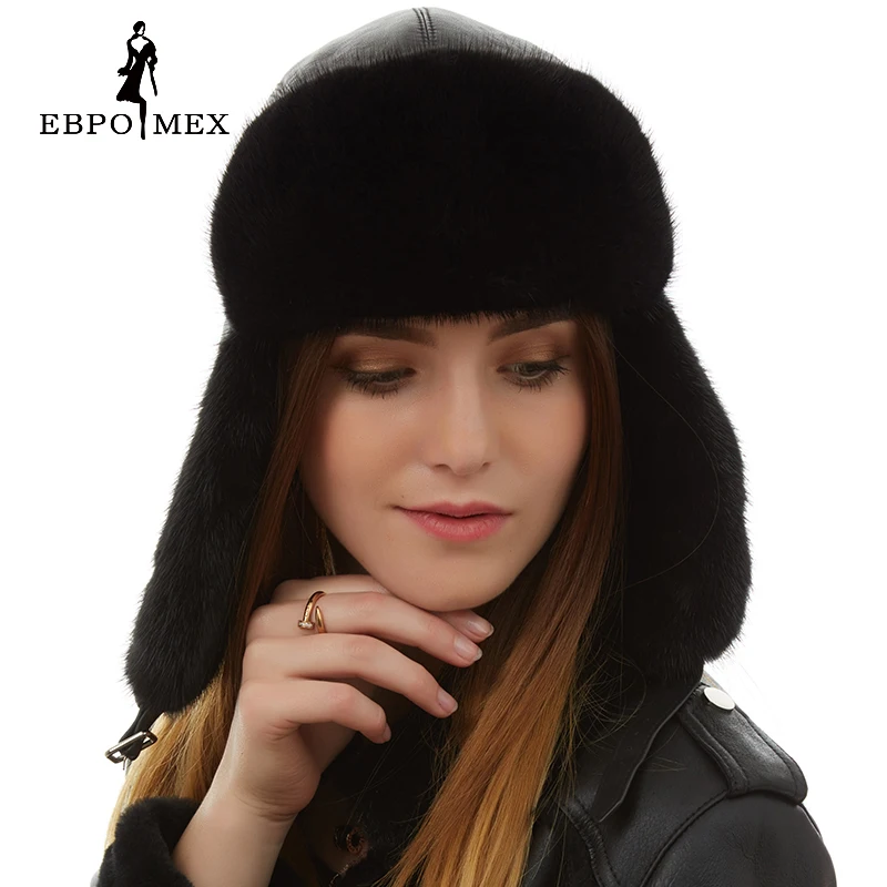 Модные норковые меховые шапки из натуральной кожи для женщин теплые зимние
