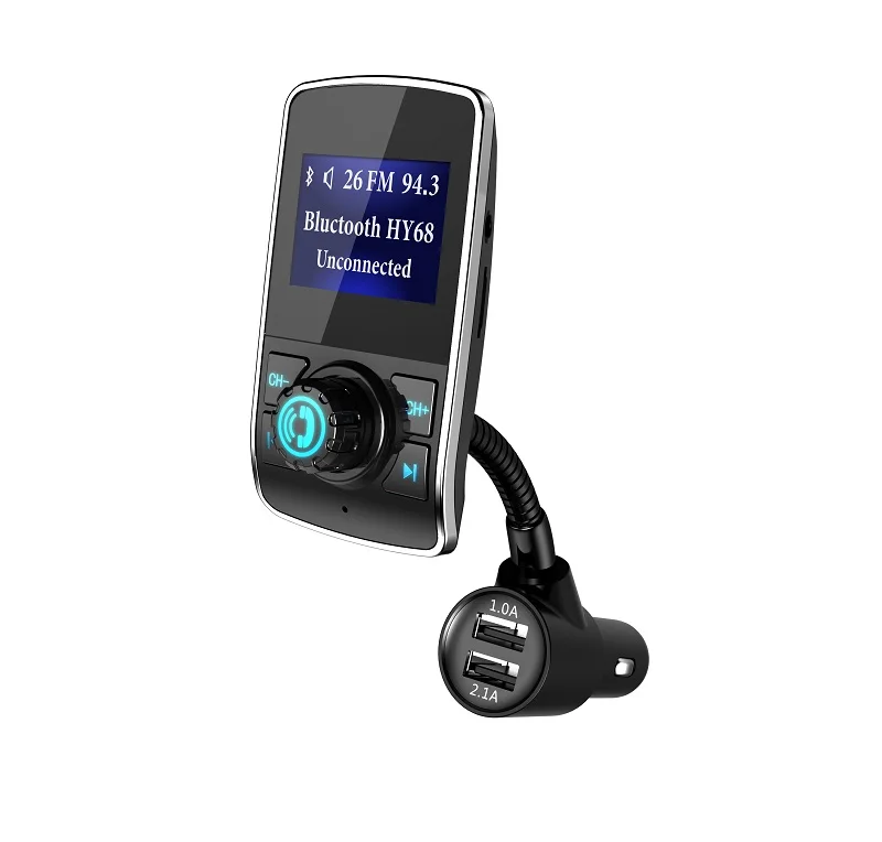 Black KORSEED 1,4 дюймов Автомобильный Bluetooth комплект fm-передатчик модулятор беспроводной аудио громкой связи Carkit MP3 плеер TF U диск AUX USB зарядное устройство - Название цвета: Black