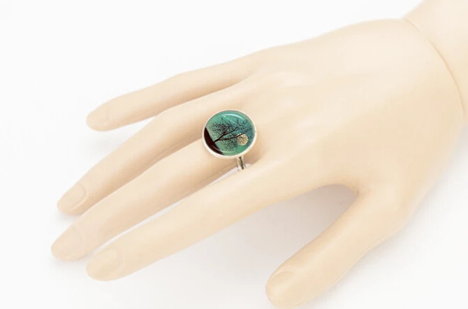 Винтажные стеклянные кольца с кабошоном Tree Life подарочное регулируемое кольцо