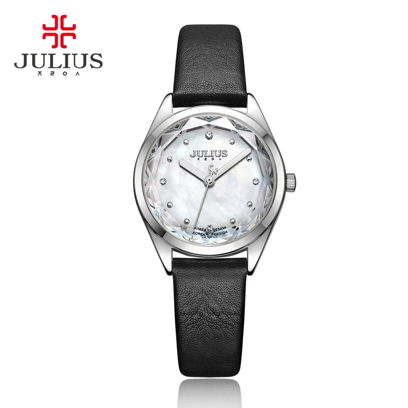 Женские кварцевые часы JULIUS роскошные розового золота с квадратным каблуком