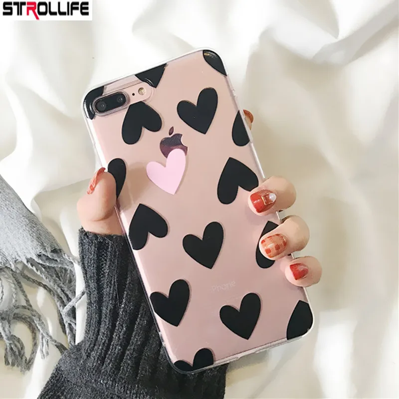 Чехол для телефона с изображением сердца iPhone 7 Plus 6 S 8 Coque модные чехлы пар