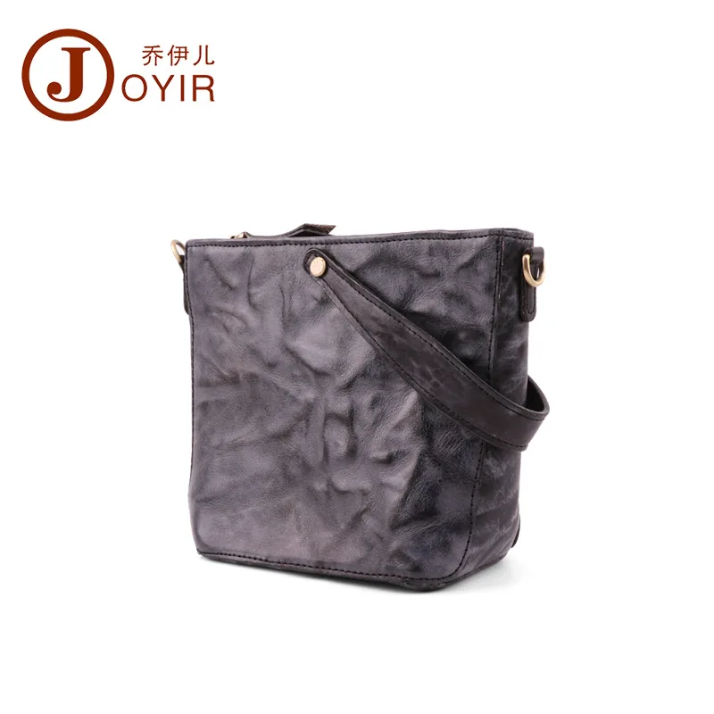 

Joyir Genuine Leather Women's Shoulder Bag Retro Cowhide woman top-handle bags mini Pure color small and square bag for women