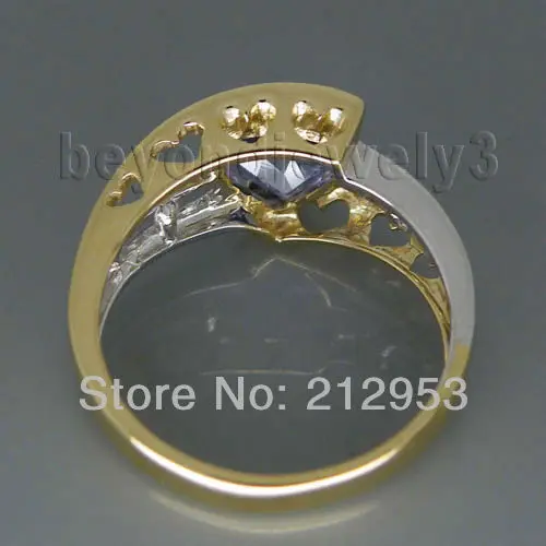 Изящные Ювелирные изделия винтажные триллионы 8 мм твердые 14kt двухцветные