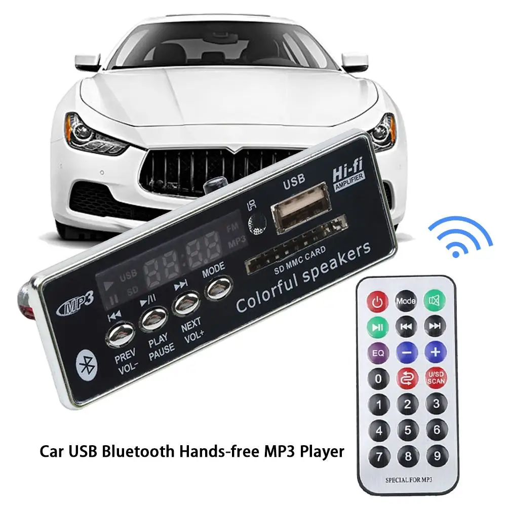Автомобильный USB Bluetooth Hands-free MP3 плеер встроенный MP3 декодер плата модуль с пультом дистанционного управления USB FM Aux радио для автомобиля