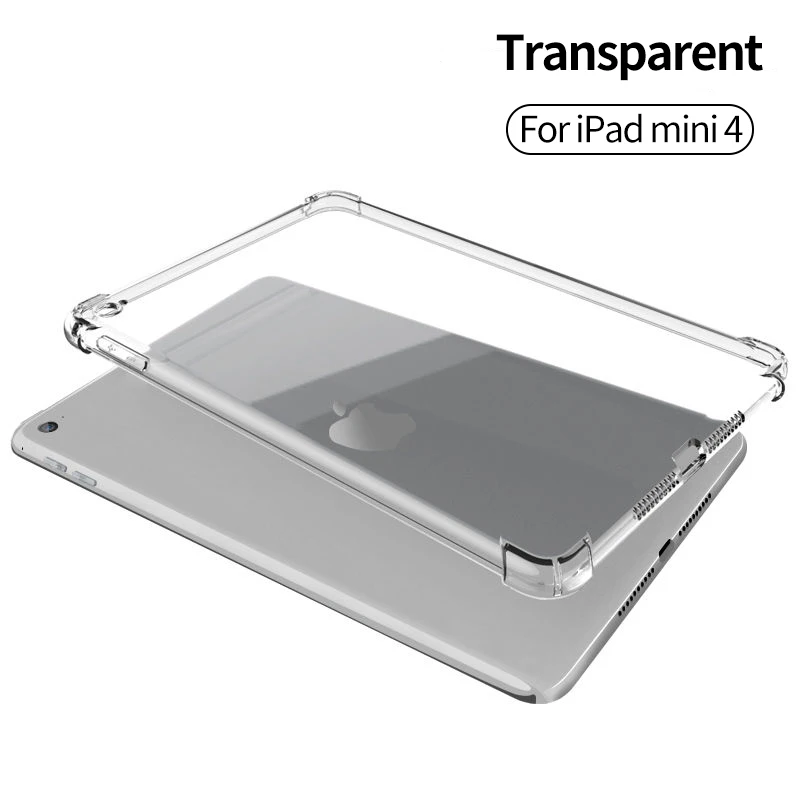 PZOZ для iPad 2/3/4 Силиконовый противоударный чехол прозрачный ТПУ для Apple, iPad 9,7 Air 2 Pro 10,5 Mini 4 3 2 1 чехол - Цвет: mini4 Transparent