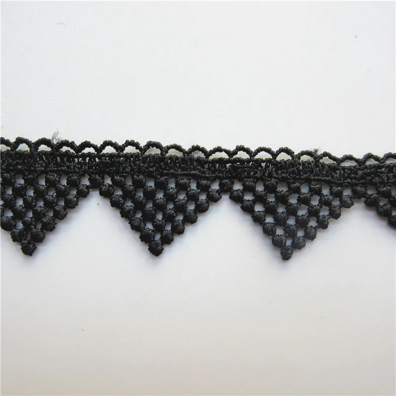5 ярдов черный полиэстер Trigon вышитые кружева отделка ленты ткань ручной работы DIY
