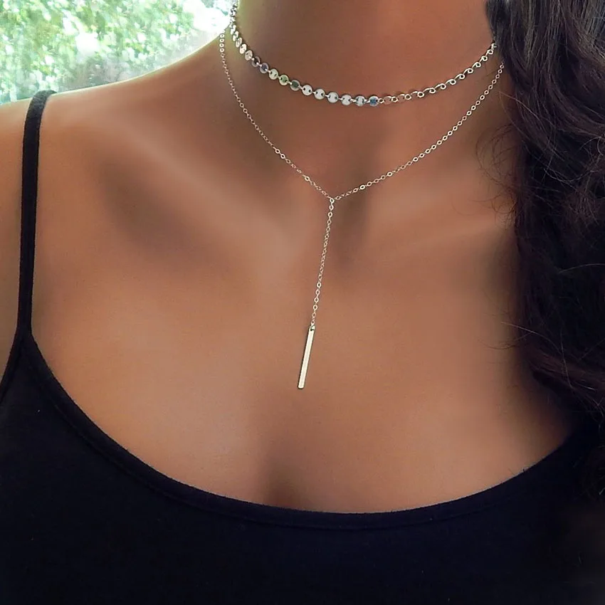 Женское колье чокер простое длинное ожерелье чокер|chokers necklaces for women|choker necklacenecklaces