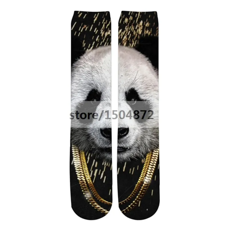 Носки унисекс с 3D-принтом прочные смешные носки принтом кота Льва панды змеи