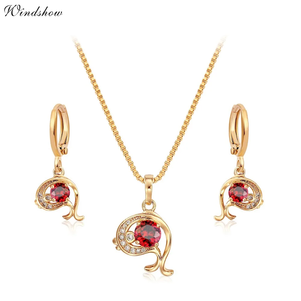 Ожерелье с кулоном в виде дельфина золотистого цвета фианитом|jewelry sets for women|jewelry
