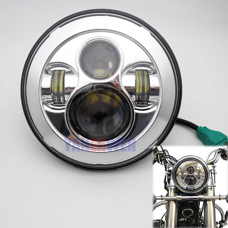 Точечная 7 дюймовая мотоциклетная светодиодная фара для Электра Glide Street Fat Boy Road King