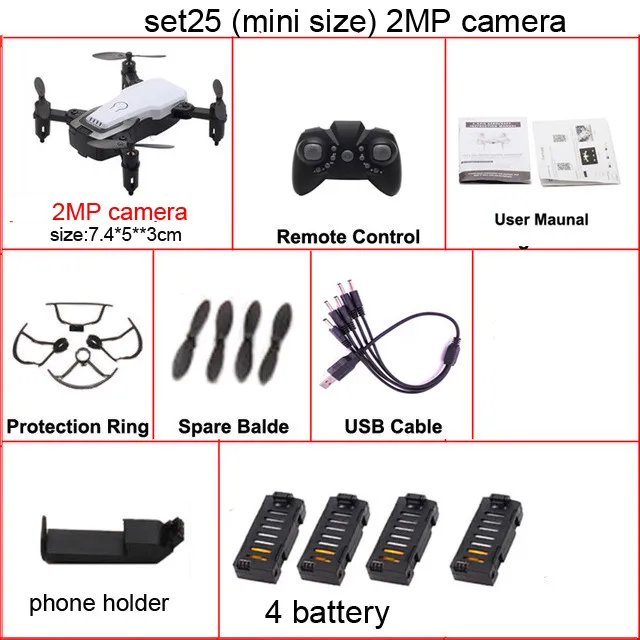 set25 Lamsam x12 Дрон FPV селфи Дрон складной Дрон с камерой HD 0.3MP/2MP камера Wifi RC Квадрокоптер VS X12 E58 - Цвет: set25