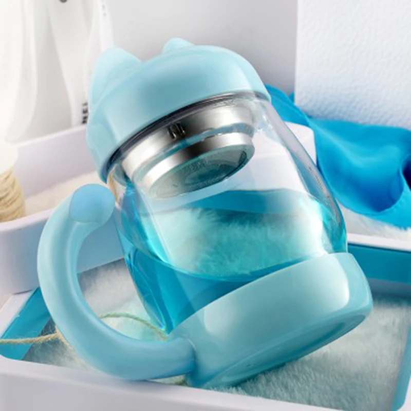 Милый творческий Cat Стекло чашки Чай молоко Кофе чашка боросиликатного двойной