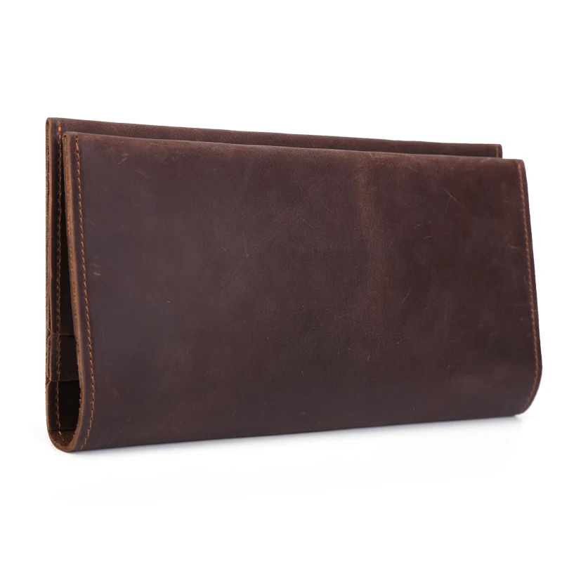 2017 ручной работы натуральная кожа бумажник мужчины Женщины Мягкая длинные