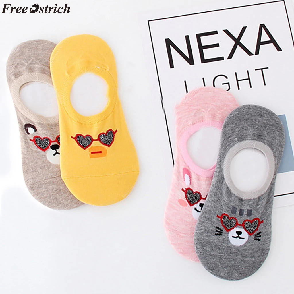 Бесплатная доставка 1 пара женских Хлопковых Носков с рисунком животных женские