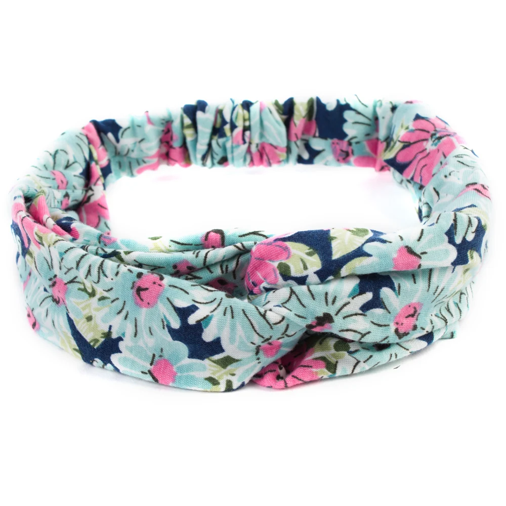 Женская плетеная повязка Geebro летняя широкая эластичная на голову с узелком и